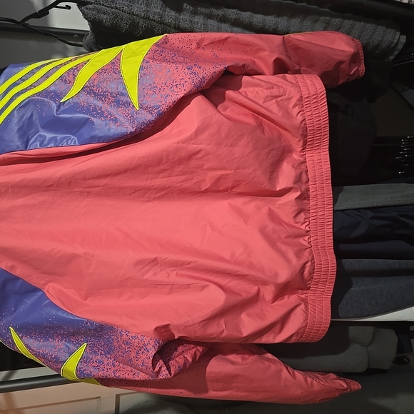 Adidas Xs Fakten Pink and Yellow Track Jacket with Color-Blocking Design 80s NWT - Picture 5 of 10